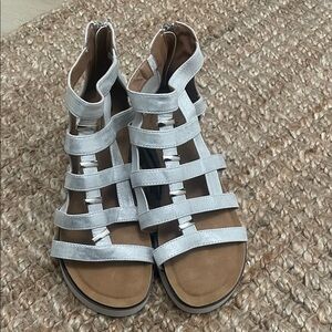 Corkys Metallic Silver Gladiator Sandals